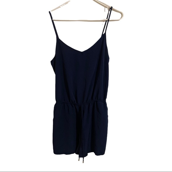 One clothing romper blue size large. Spaghetti straps. Pockets. Keyhole back - Picture 1 of 8